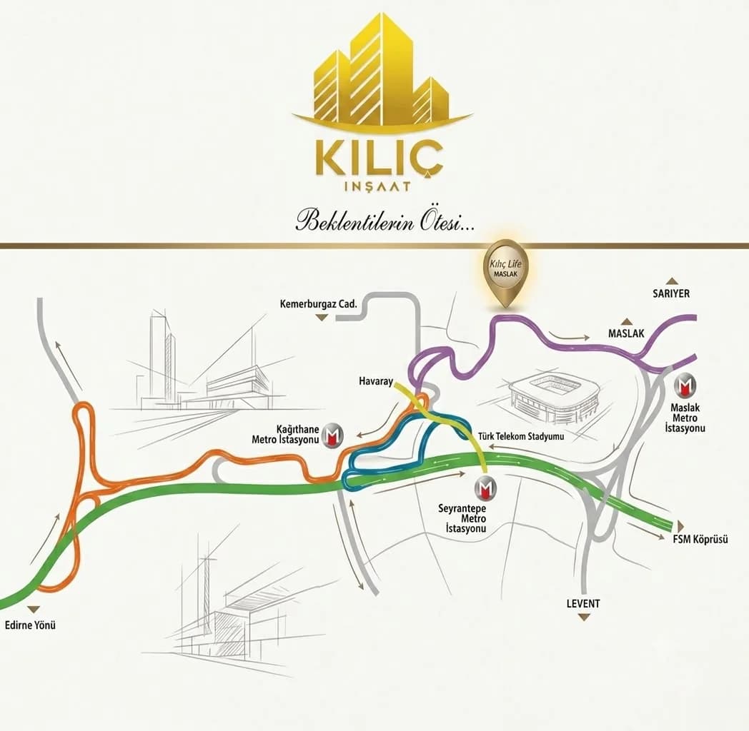 Kılıç Life — شقق في مسلك، إسطنبول — الموقع