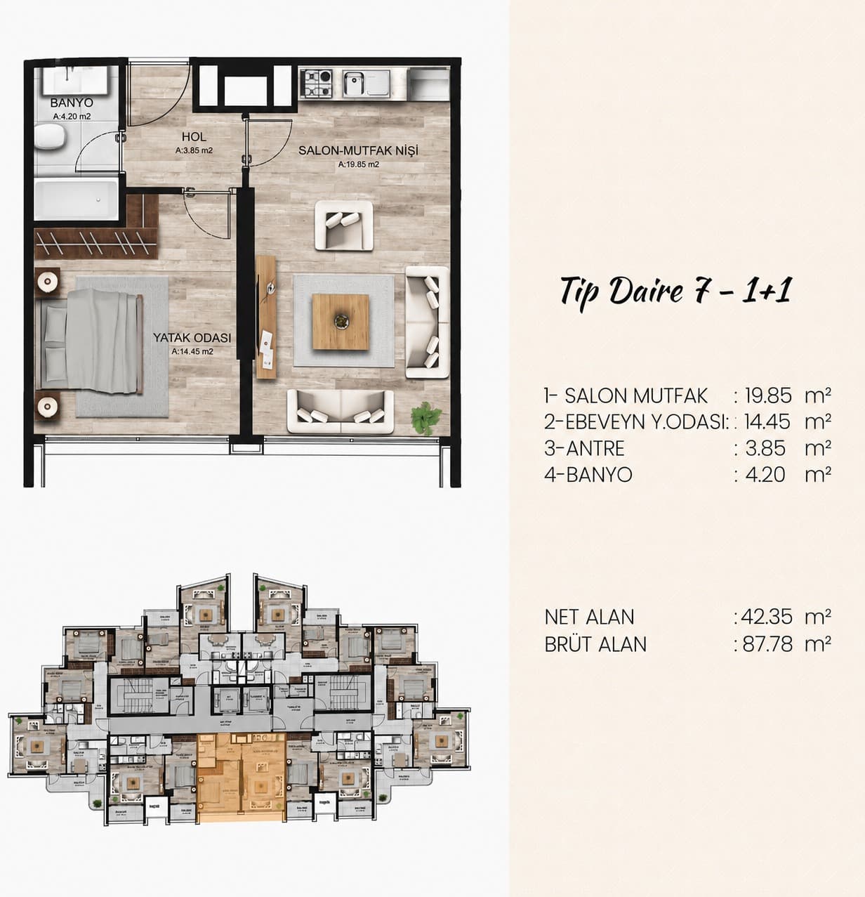Floor plan 1+1 2