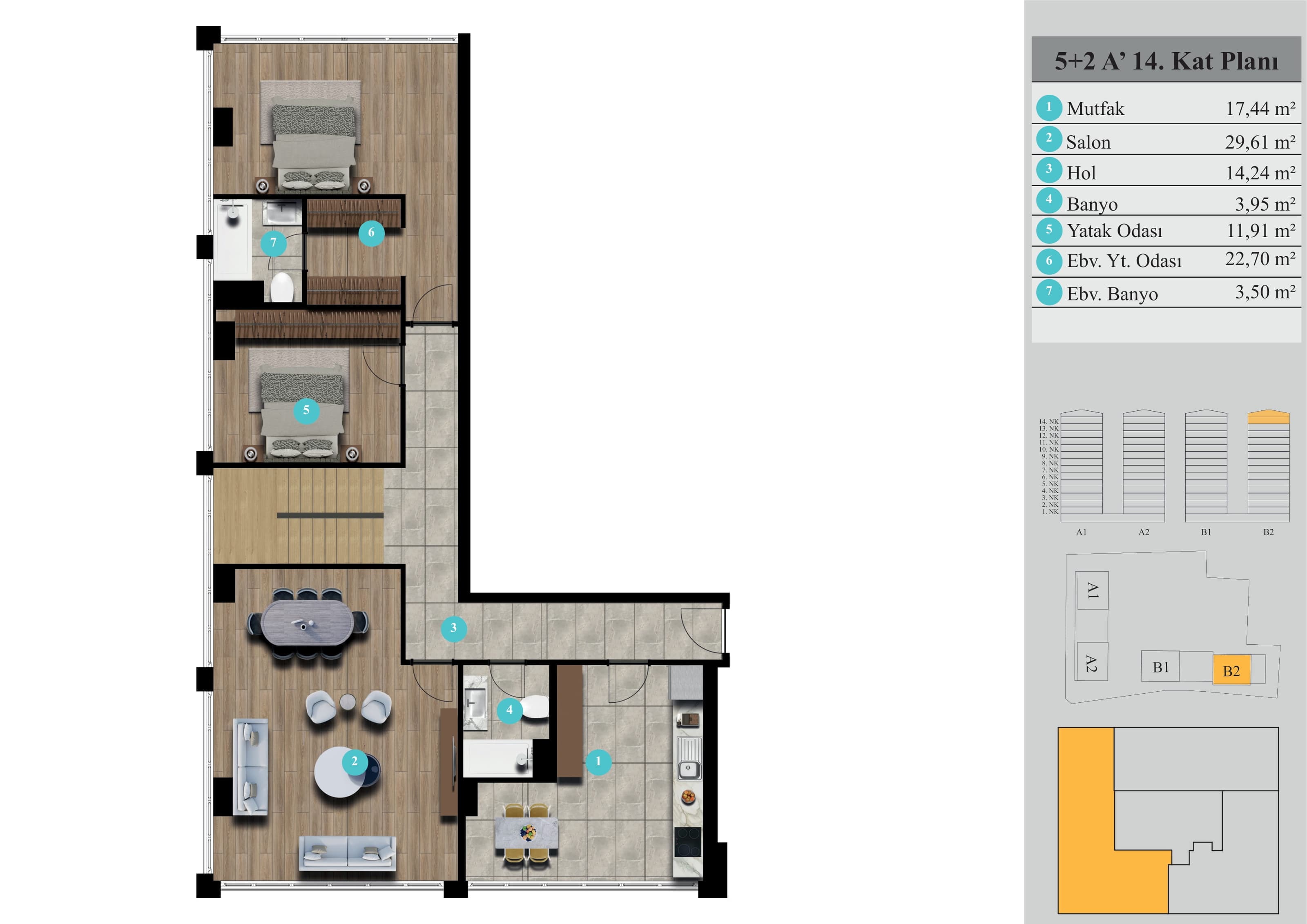 Elite Erenköy — apartments in Istanbul — 5+2 Duplex — Floor plan