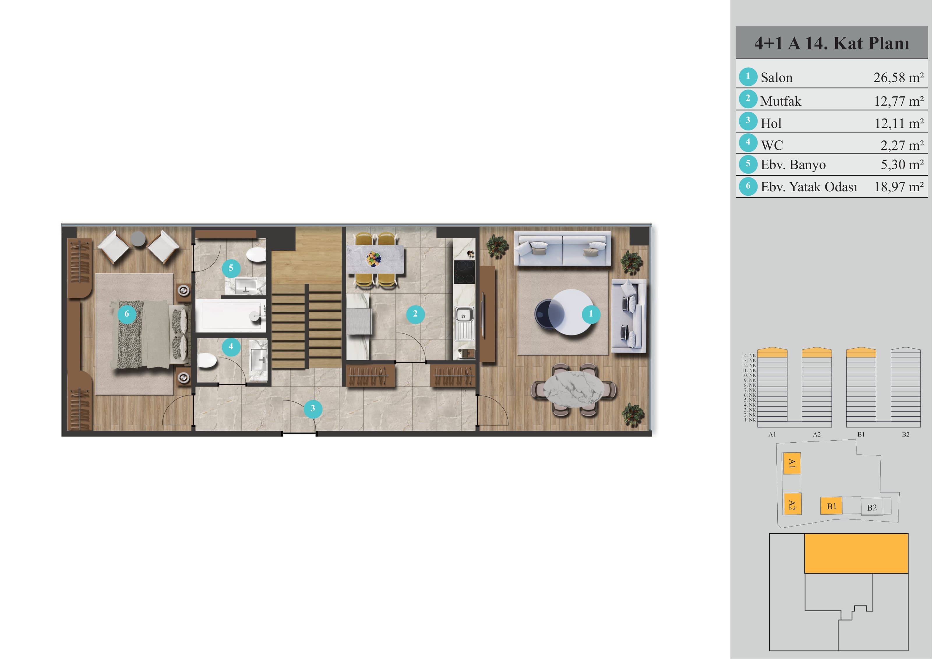Elite Erenköy — apartments in Istanbul — 4+1 Duplex — Floor plan