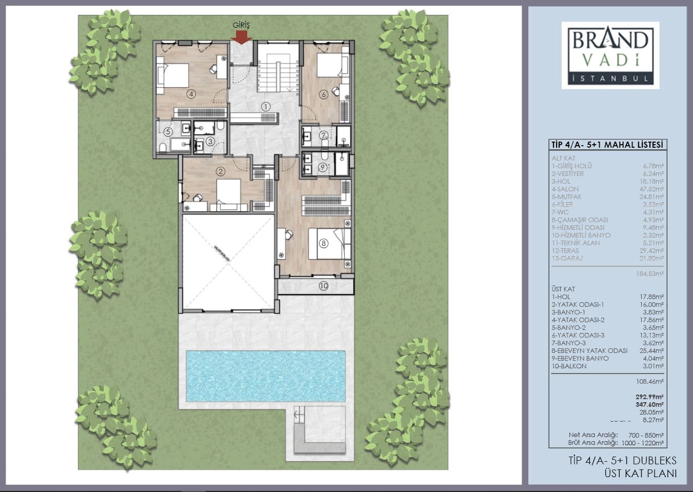 Kat planı 5+1 Duplex 2