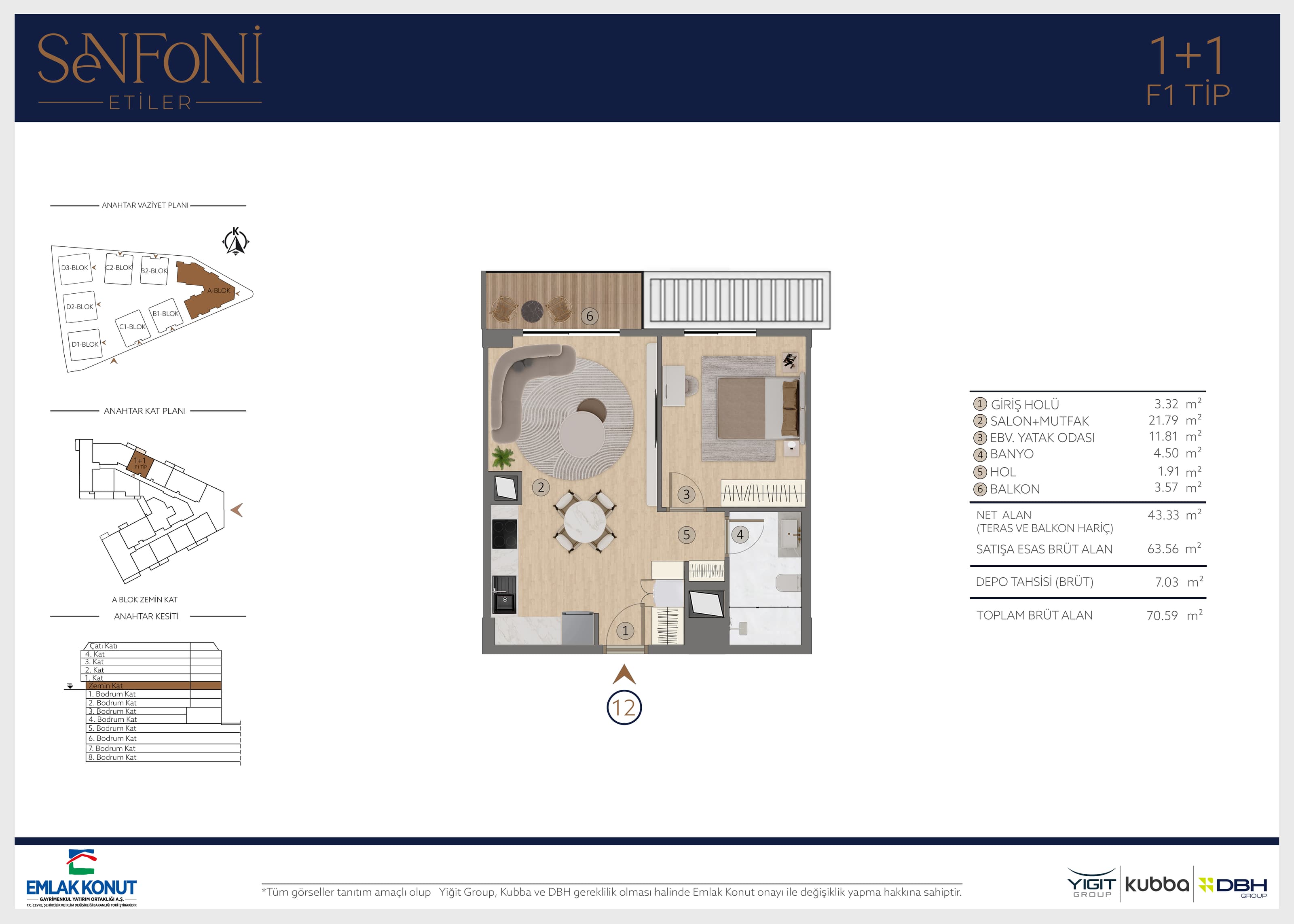Floor plan 1+1 2