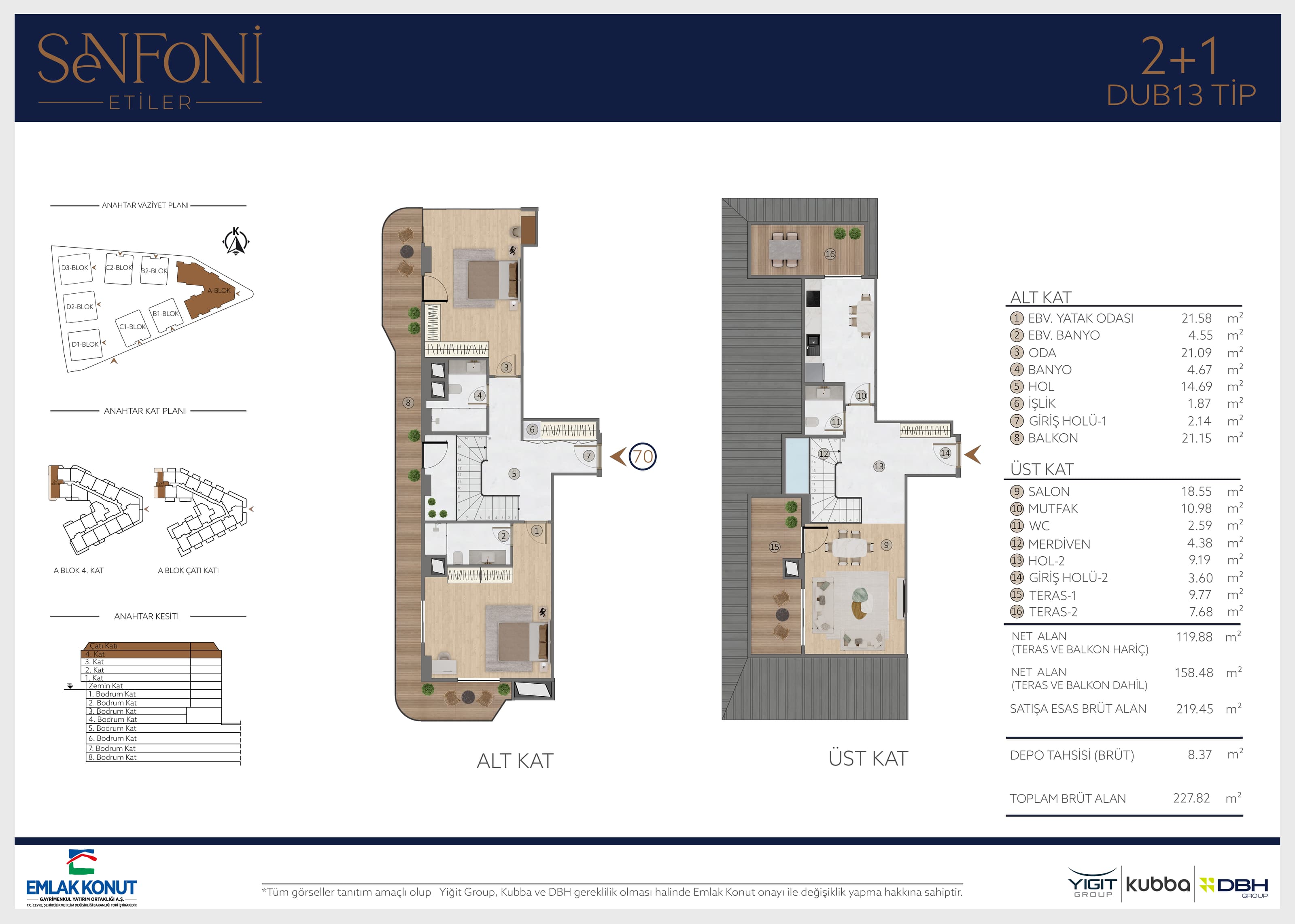 Senfoni Etiler — شقق في إتيلر، إسطنبول — 2+1 Duplex — مخطط الشقة