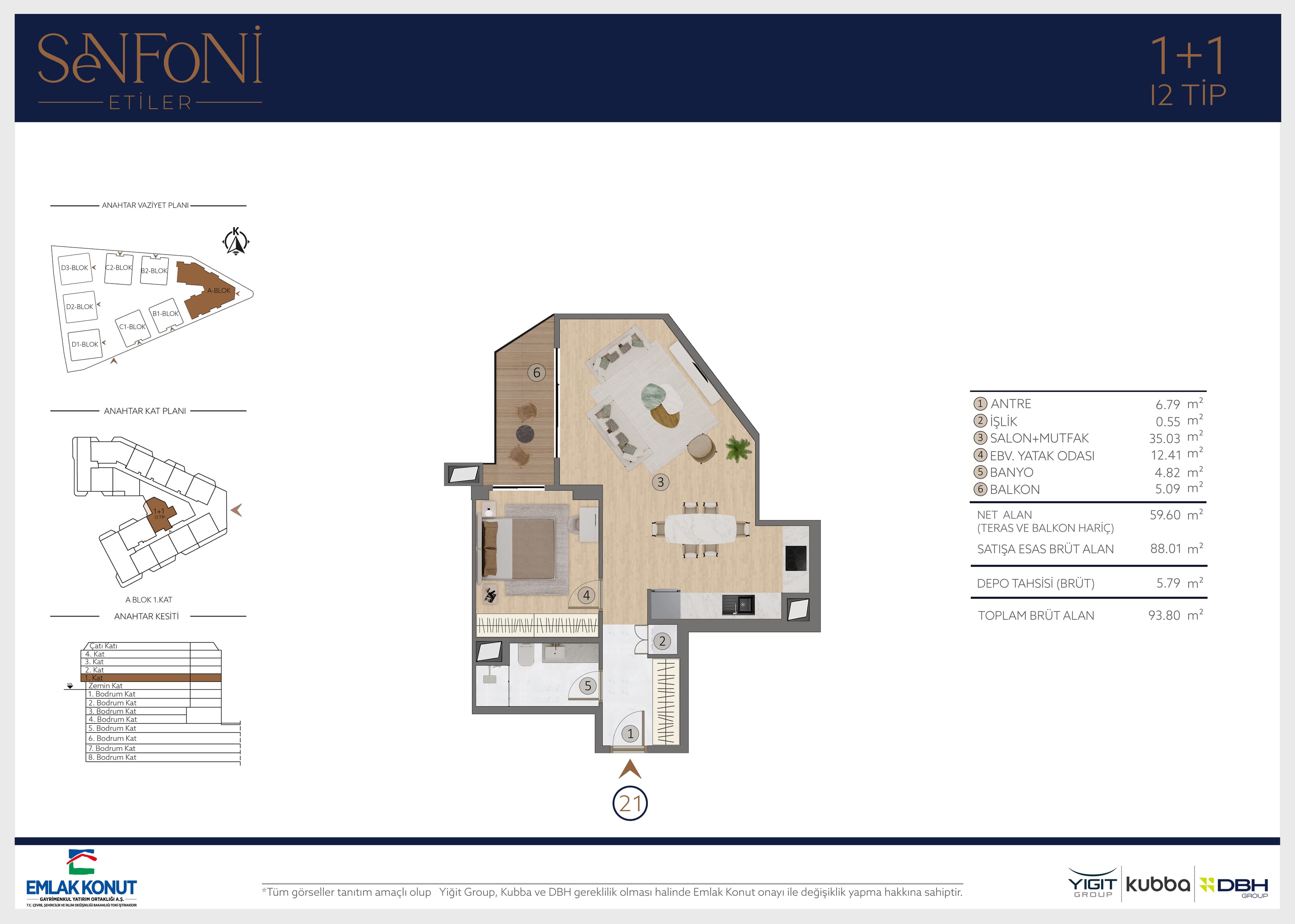 Floor plan 1+1 1